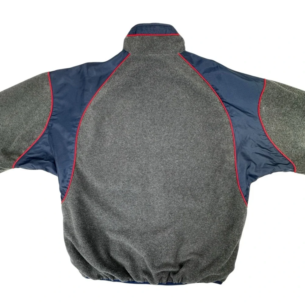 Boston Red Sox‎ Reversible Dugout Jacket M MLB Nylon Fleece Full Zip Navy Red